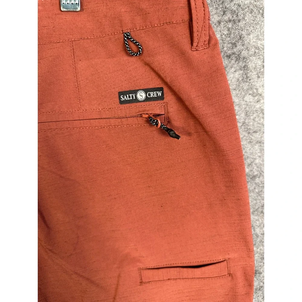 Salty Crew Mens‎ Hybrid Shorts Rust Orange Size 38 Quick Dry Stretch Walkshorts